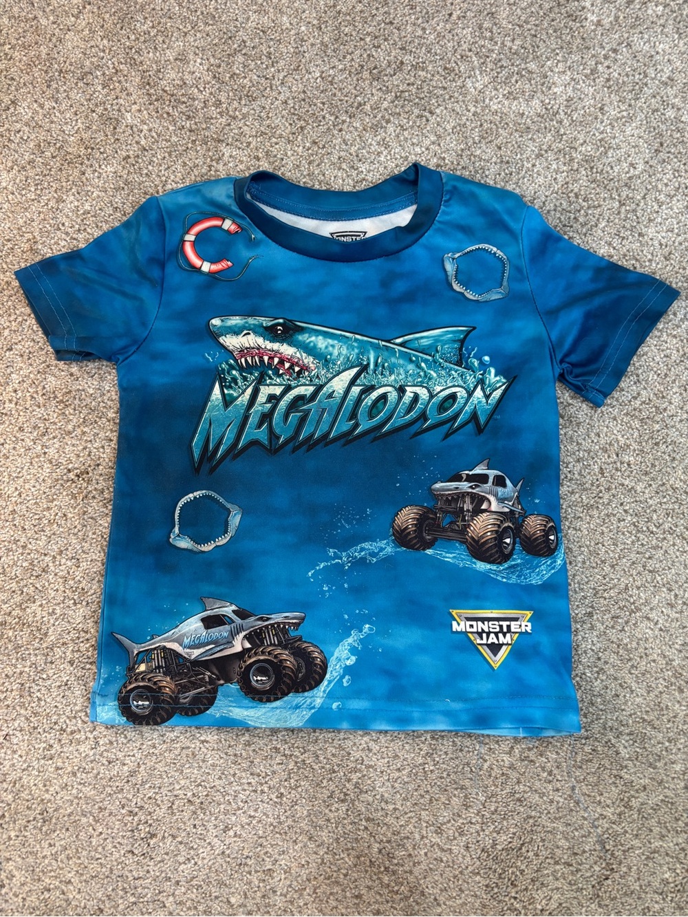 Monster Jam Megalodon T-Shirt 4T little boy toddler boy